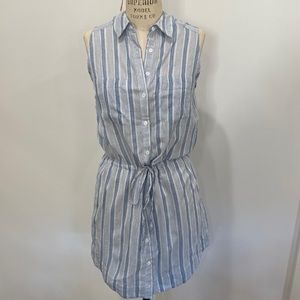 Paige blue and white striped sleeveless 100% cotton dress size XS